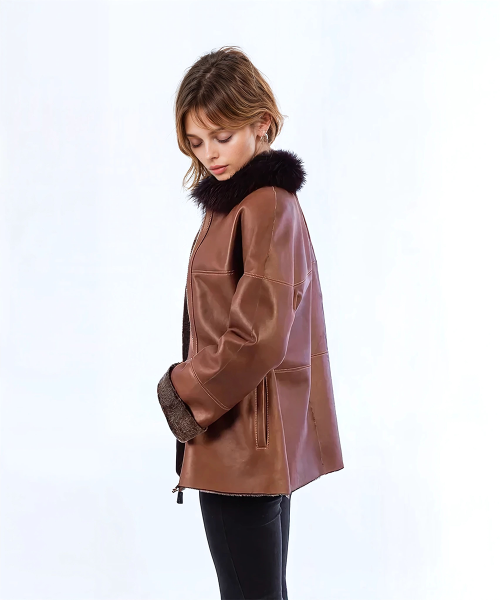 Chamarra De Abrigo Borreguito Chaquetones De Piel Vuelta Abrigo