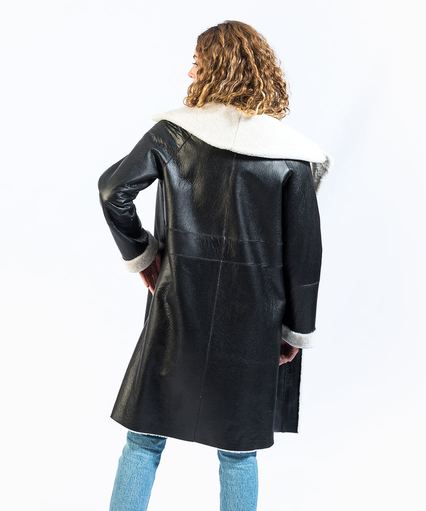 Abrigo piel vuelta reversible