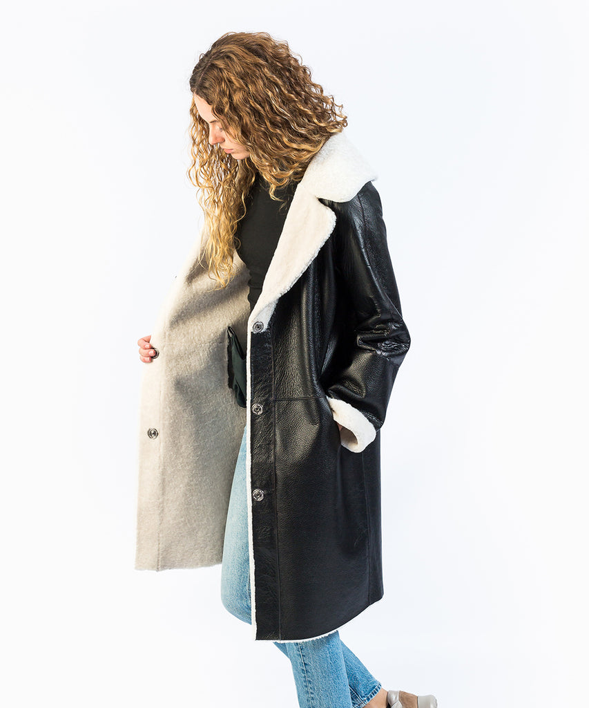 Abrigo piel vuelta reversible