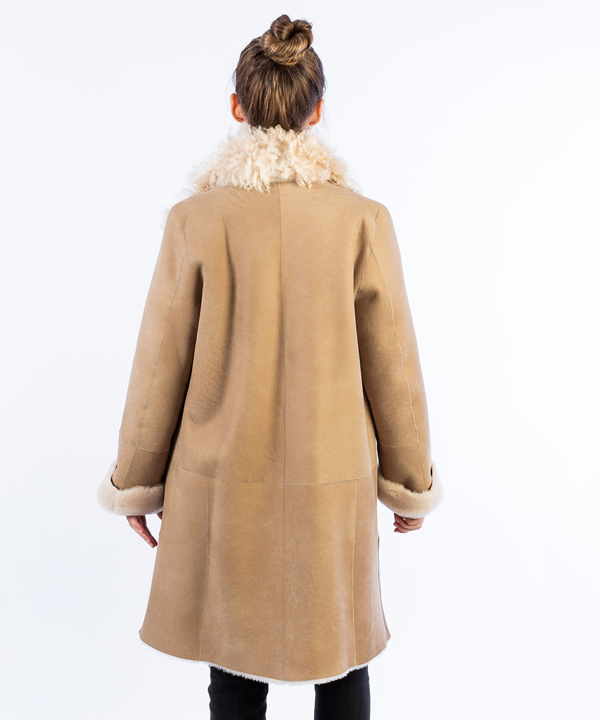 Abrigo reversible de piel doble faz toscana