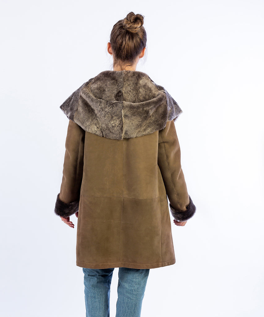 Abrigo doble faz piel