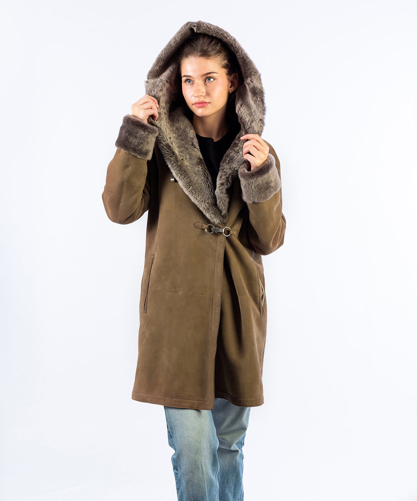 Abrigo doble faz piel