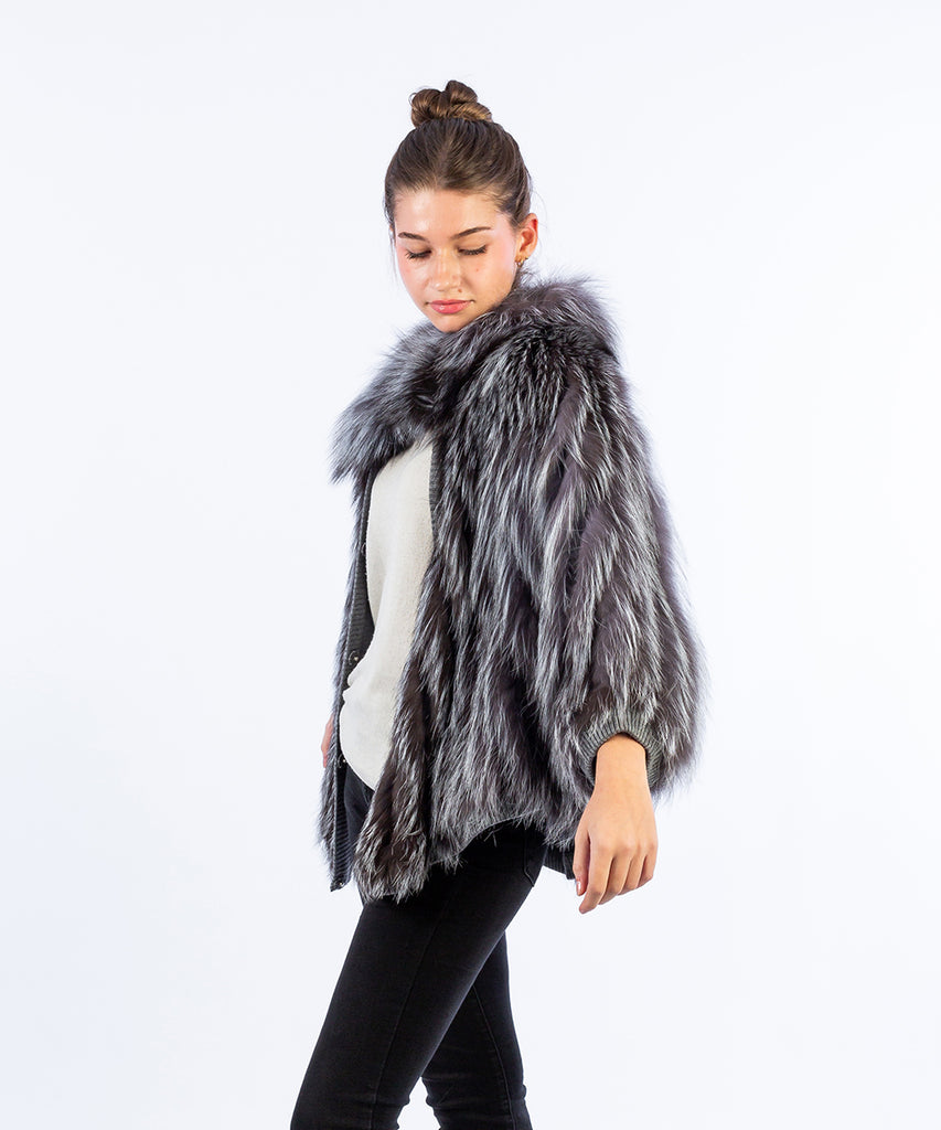 Bolero pelo zorro encintado gris