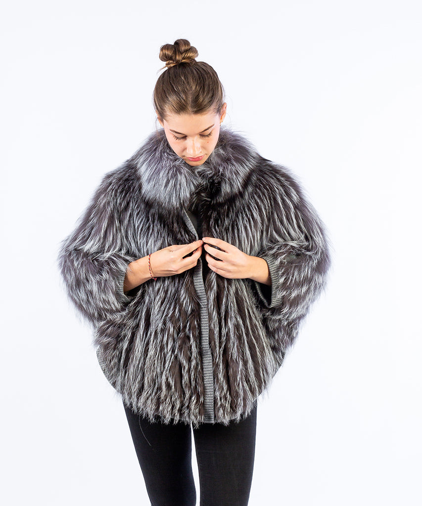 Bolero pelo zorro encintado gris