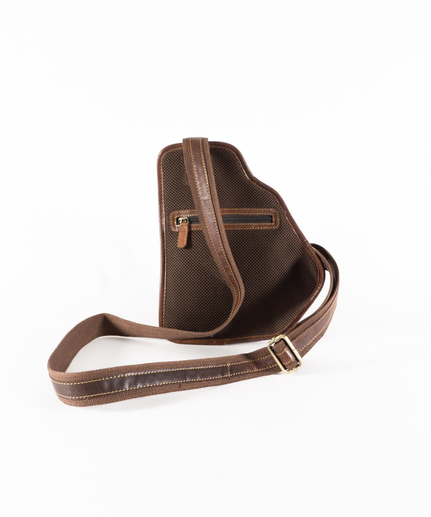 Bolso bandolera cuero ajustable marrón