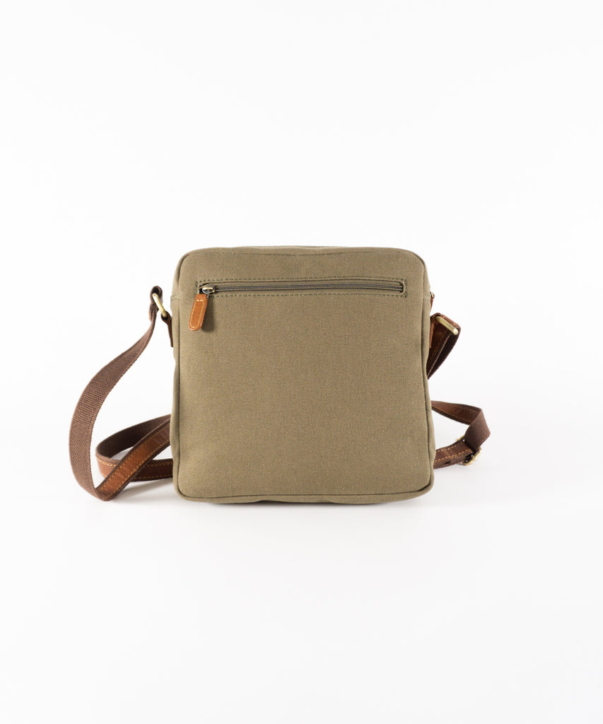 Bolso loneta-piel hebilla