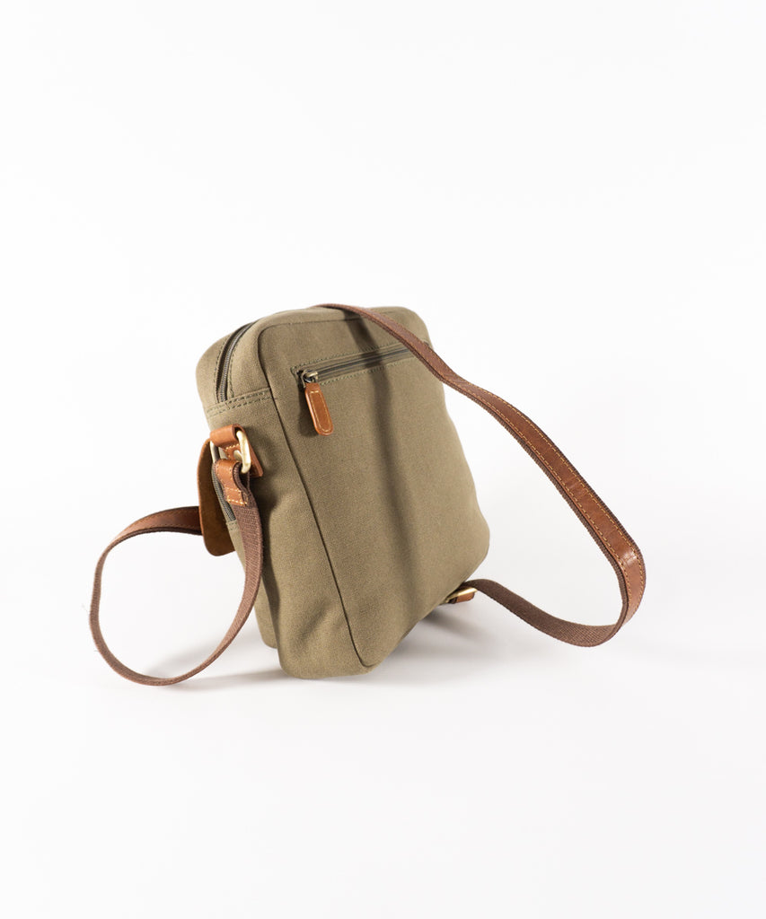 Bolso loneta-piel hebilla