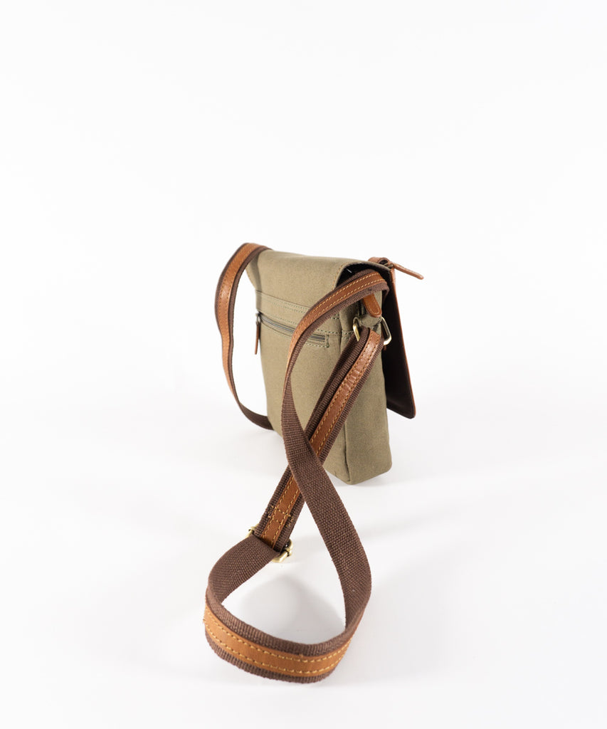 Bolso combinado loneta con piel