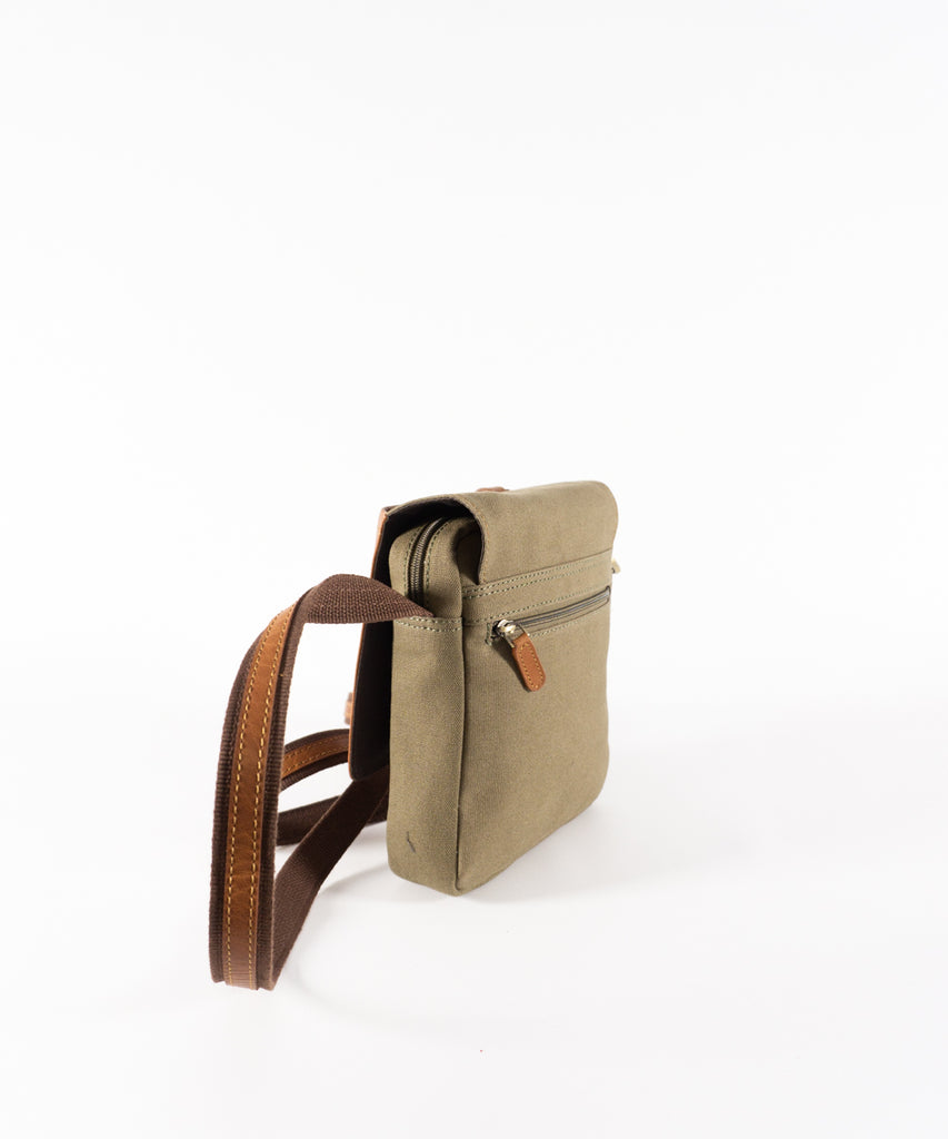 Bolso combinado loneta con piel