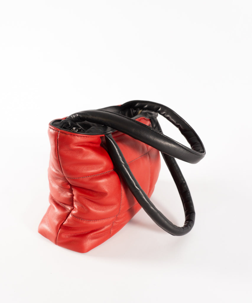Bolso piel acolchado rojo