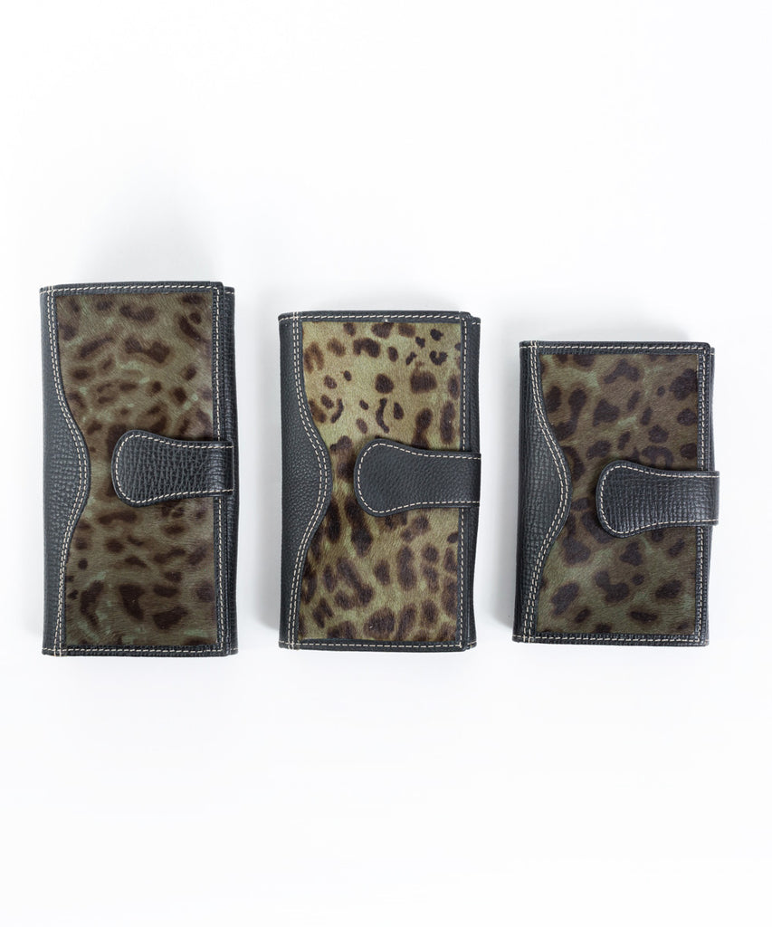 Cartera piel pelo estampado monedero