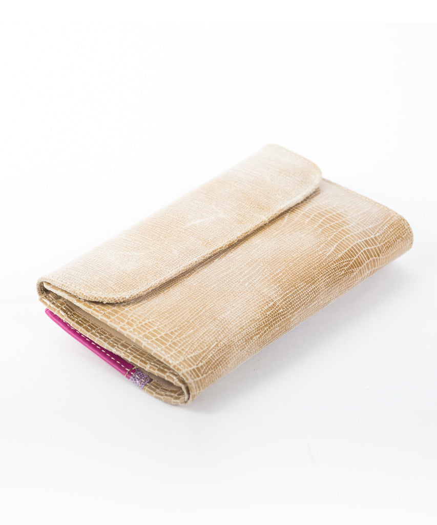 Cartera piel rosa
