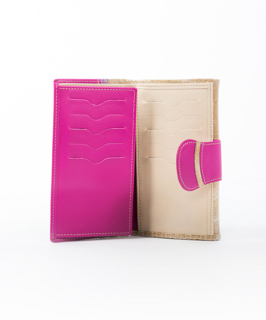 Cartera piel rosa