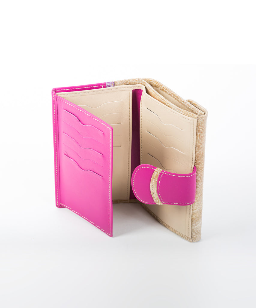 Cartera piel rosa