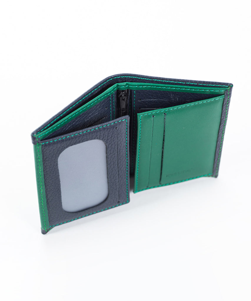 Cartera piel azul-verde