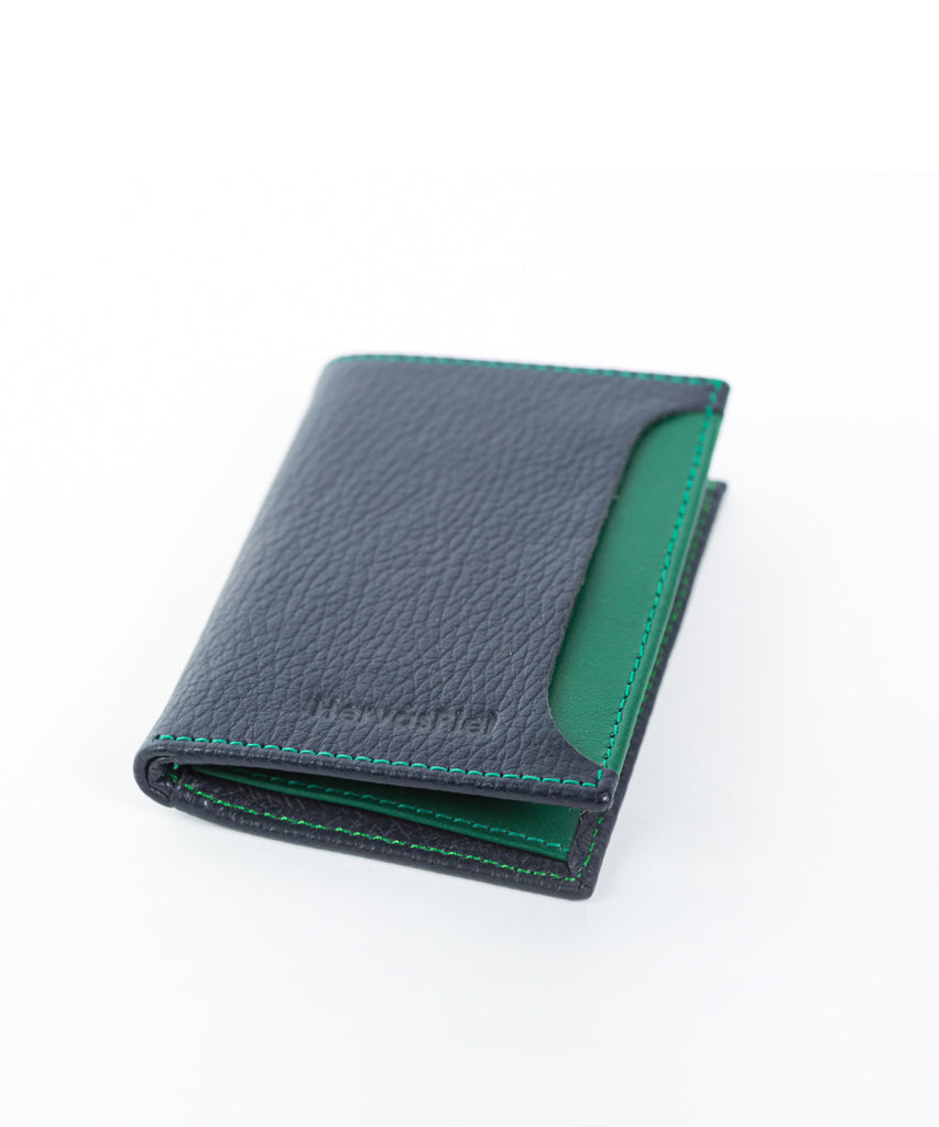 Cartera piel azul-verde