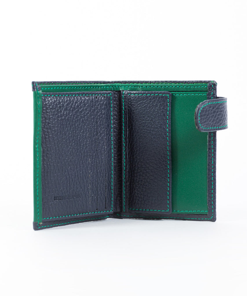 Cartera piel azul-verde
