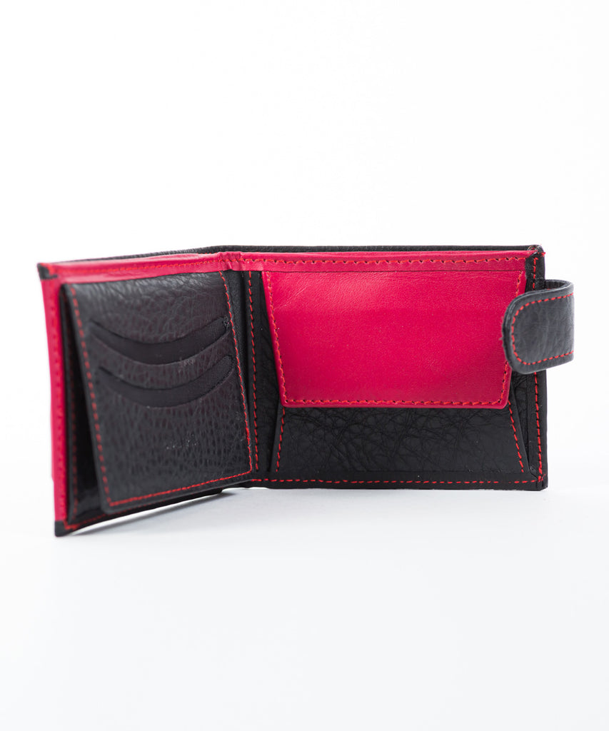 Cartera piel burdeos