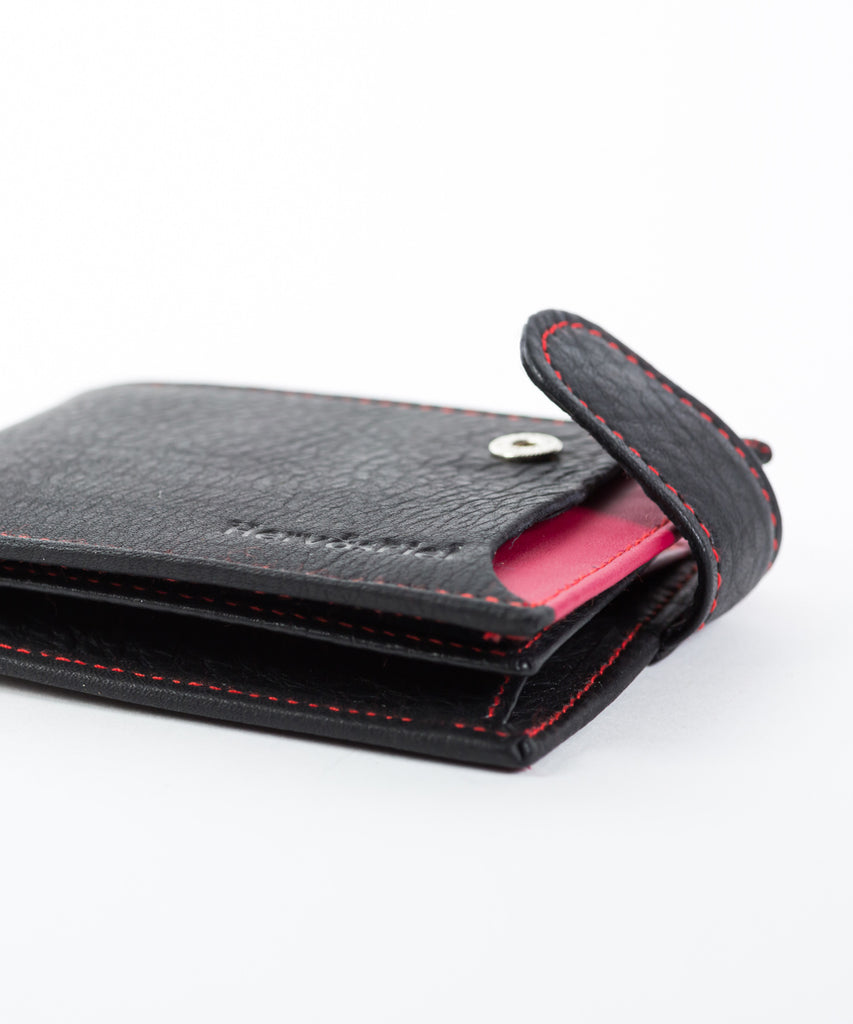 Cartera piel burdeos