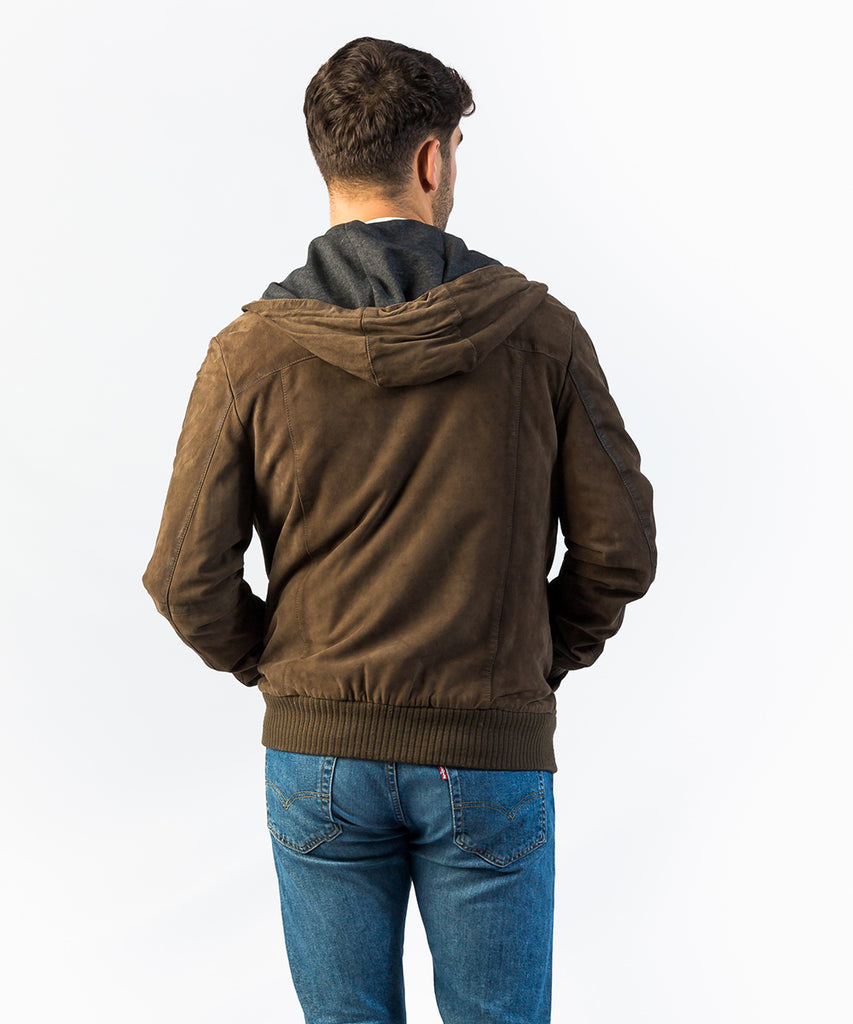 Cazadora piel ante verde