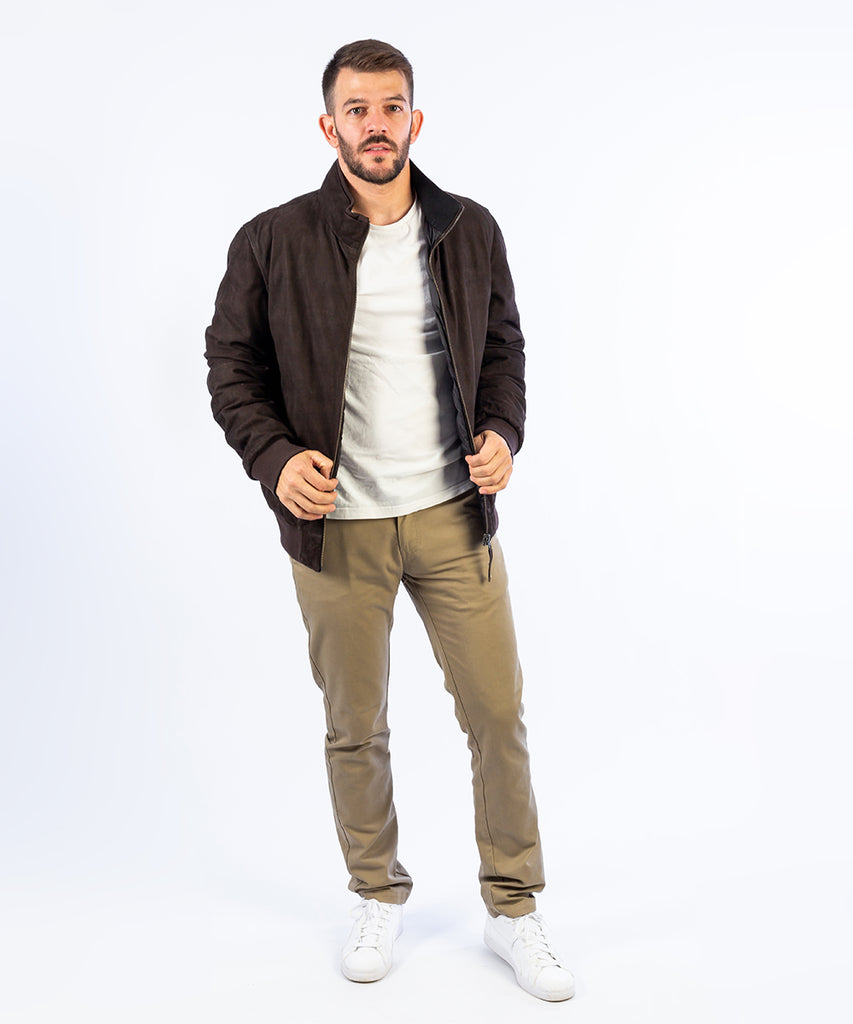 Cazadora nobuck ante puffer reversible