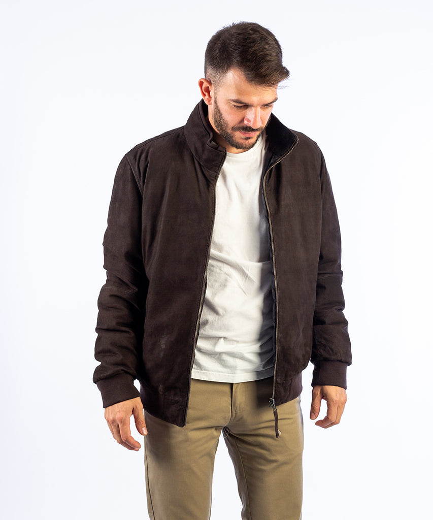 Cazadora nobuck ante puffer reversible