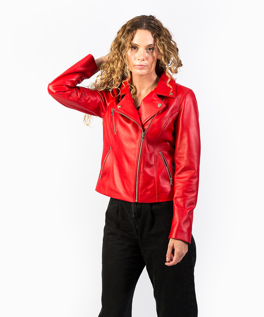 Cazadora Biker Chaquetas Rojas Stradivarius Cazadora Biker