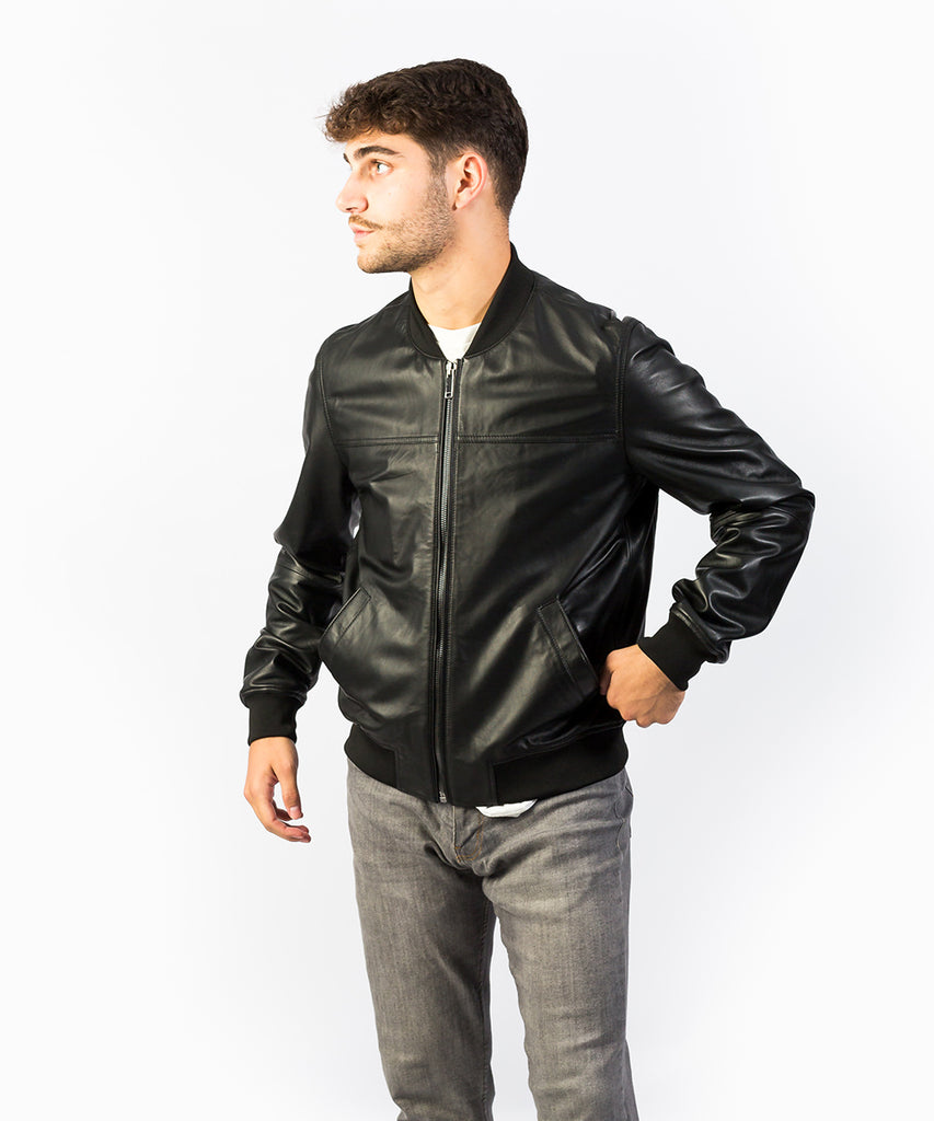 Cazadora piel estilo bomber