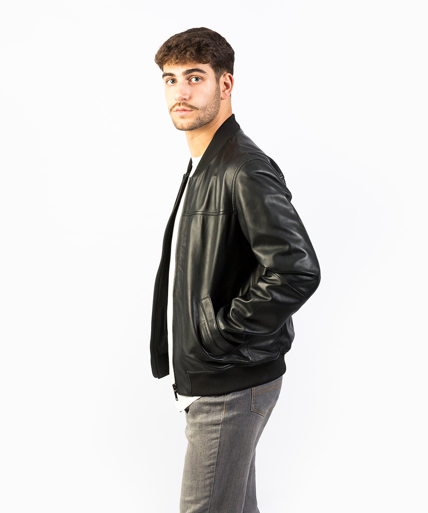 Cazadora piel estilo bomber