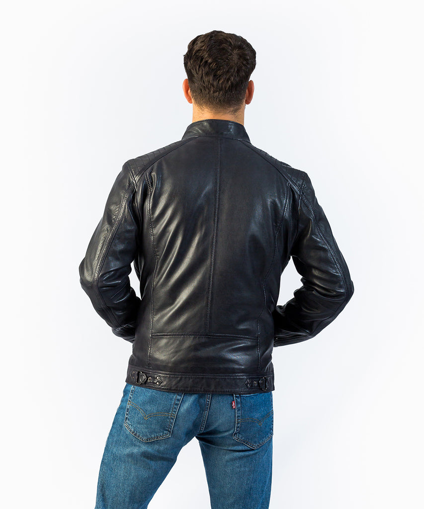 Cazadora napa azul oscuro