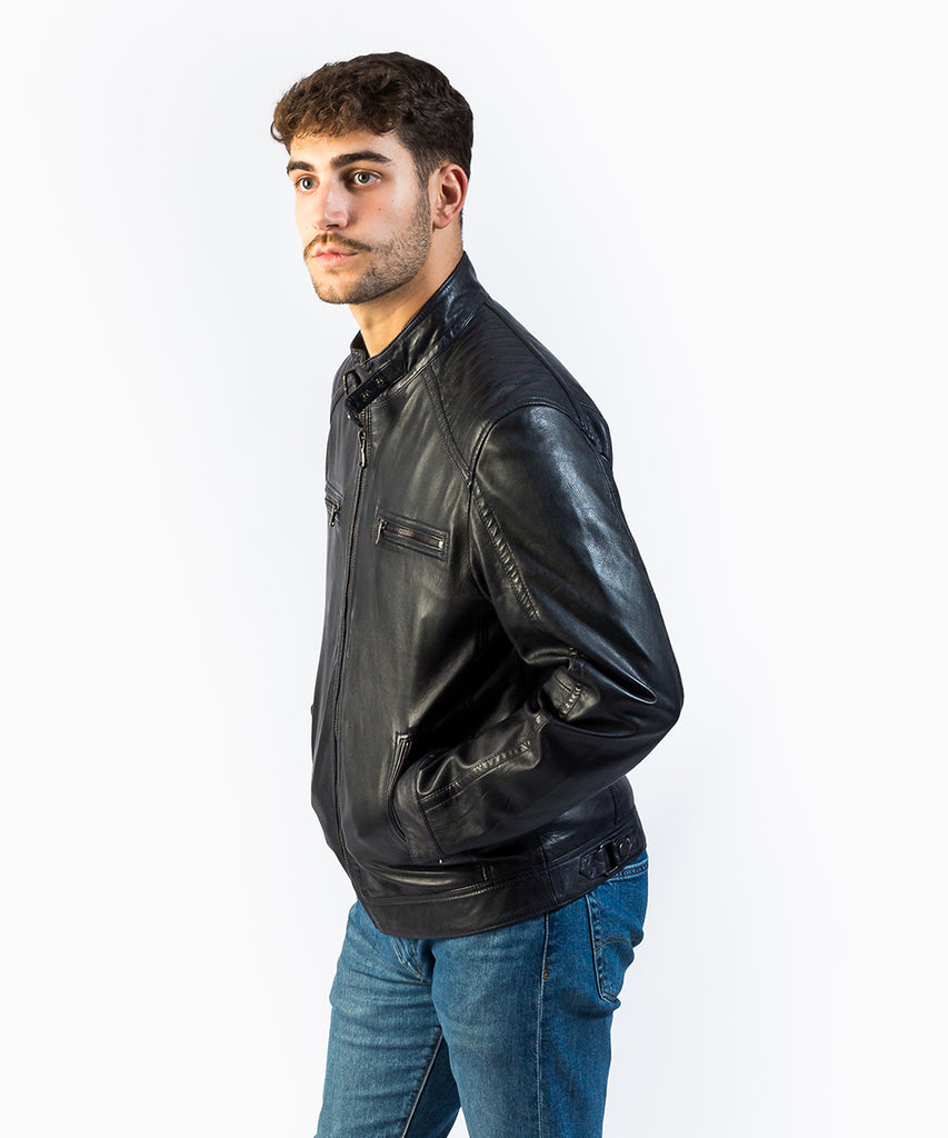 Cazadora napa azul oscuro