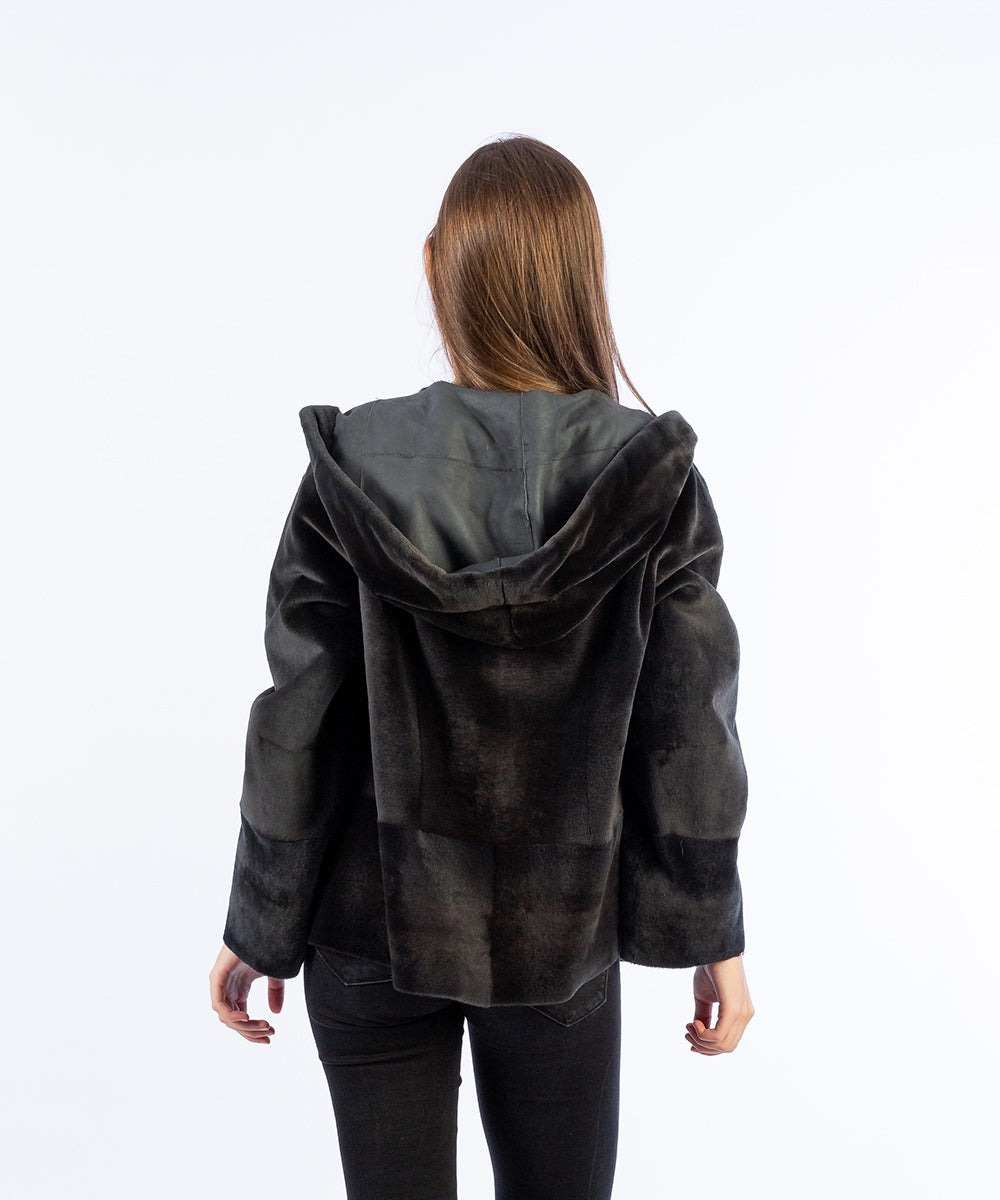 Cazadora visón rasado reversible HervásPiel