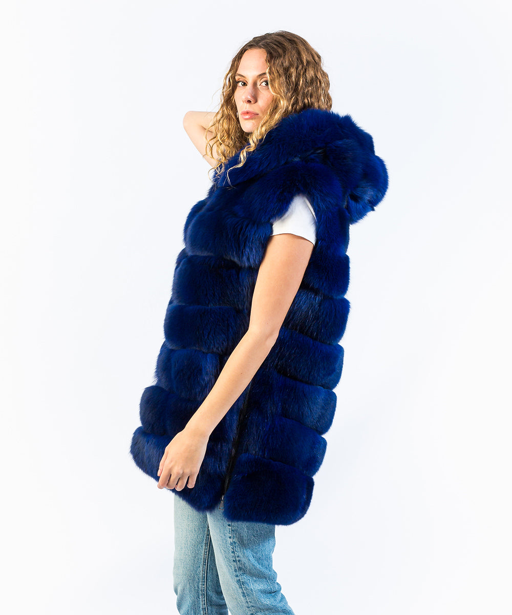 Chaleco de pelo zorro con capucha – HervásPiel