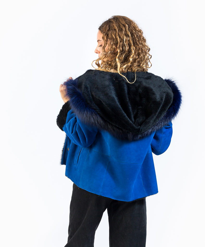 Chaqueta doble faz azul