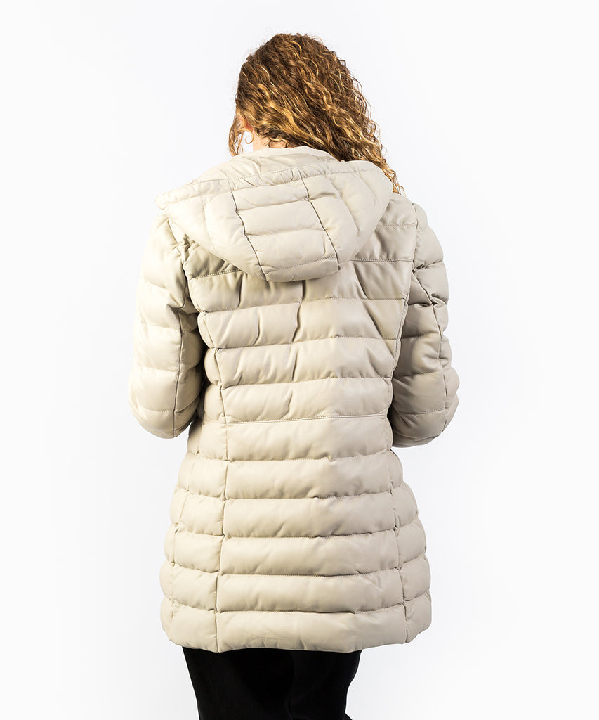 Chaqueta acolchada entallada piel