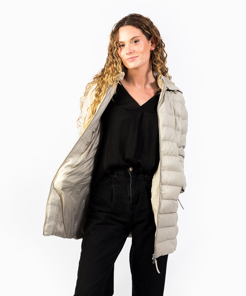 Chaqueta acolchada entallada piel