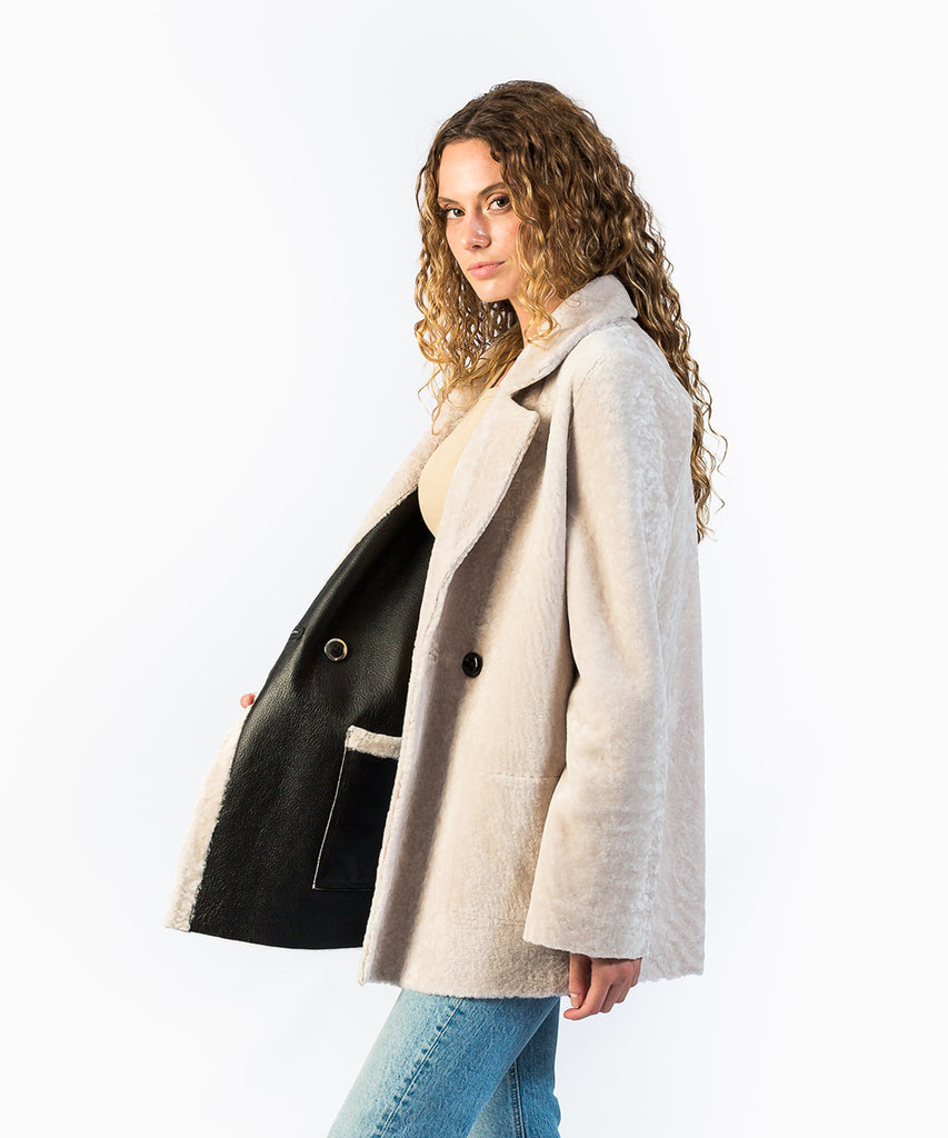 Chaquetón piel vuelta trench reversible