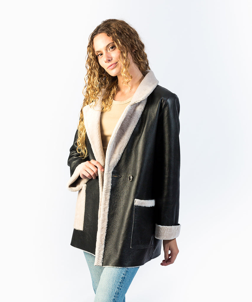 Chaquetón piel vuelta trench reversible