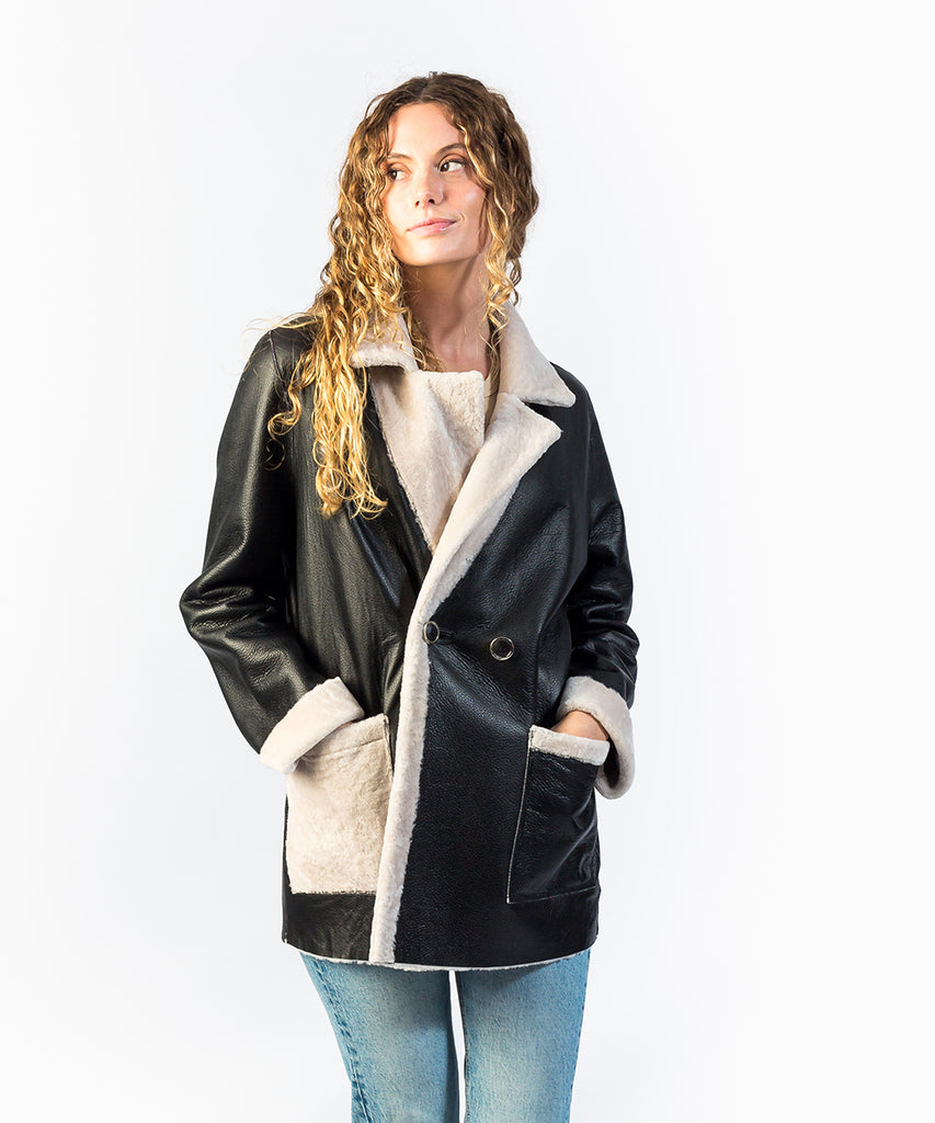 Chaquetón piel vuelta trench reversible