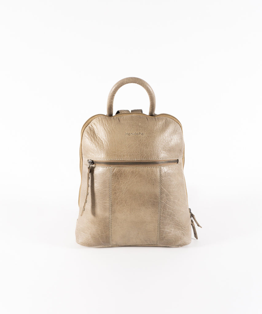 Mochila piel encerada taupe