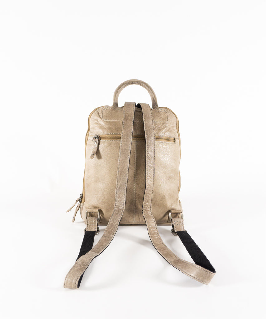 Mochila piel encerada taupe