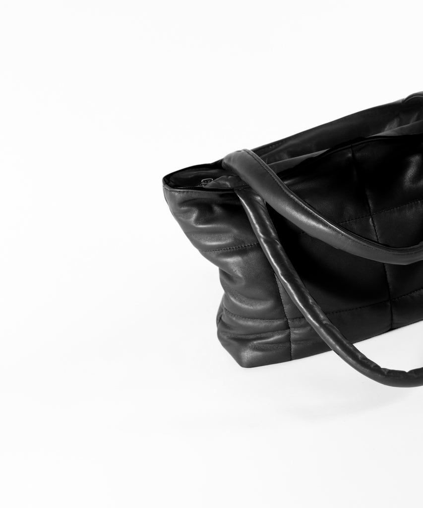 Bolso piel acolchado negro