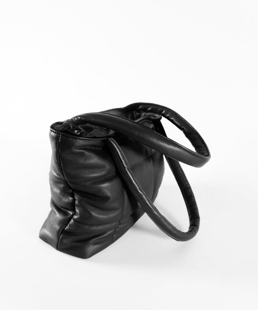 Bolso piel acolchado negro