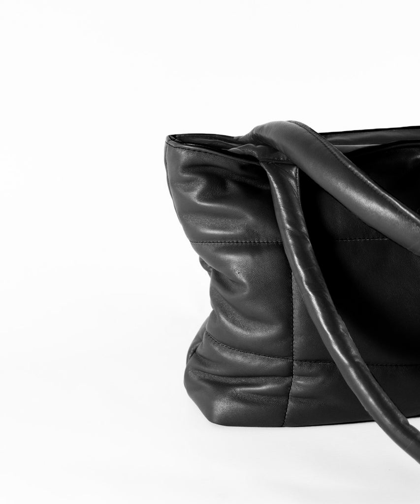 Bolso piel acolchado negro