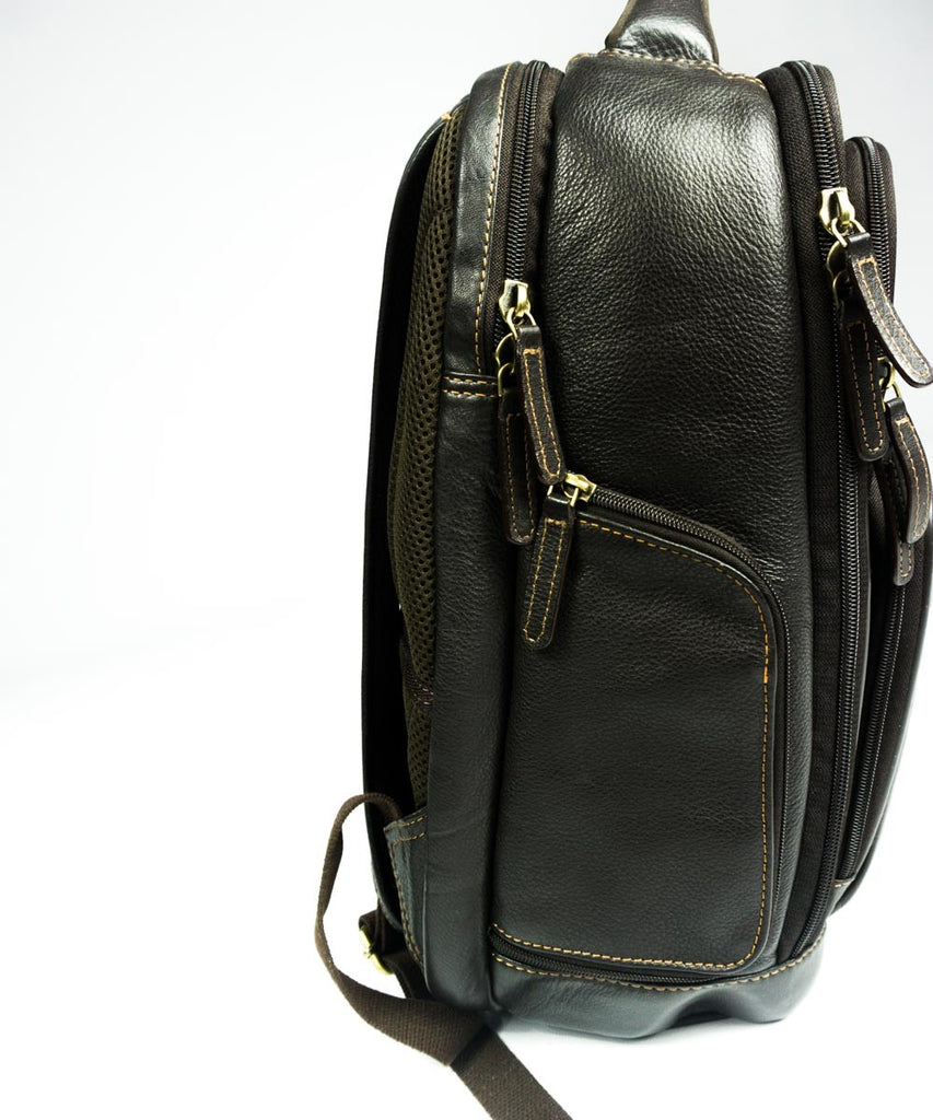 Mochila piel marrón