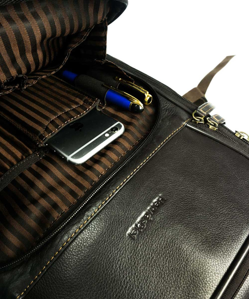 Mochila piel marrón