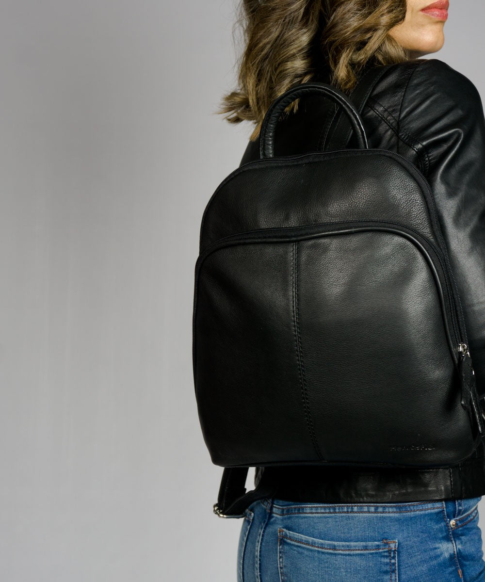 Mochila Negra Mujer Piel Mochilas Escolares Mochilas De Piel