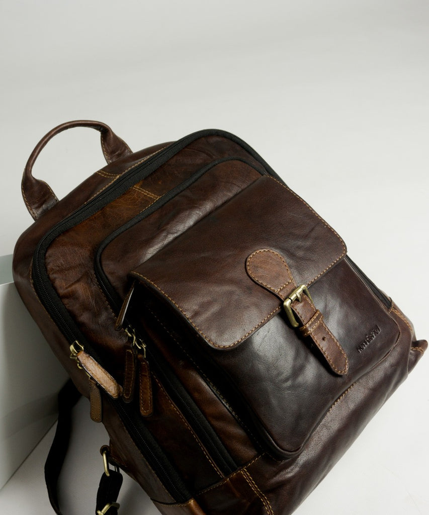 Mochila piel envejecida