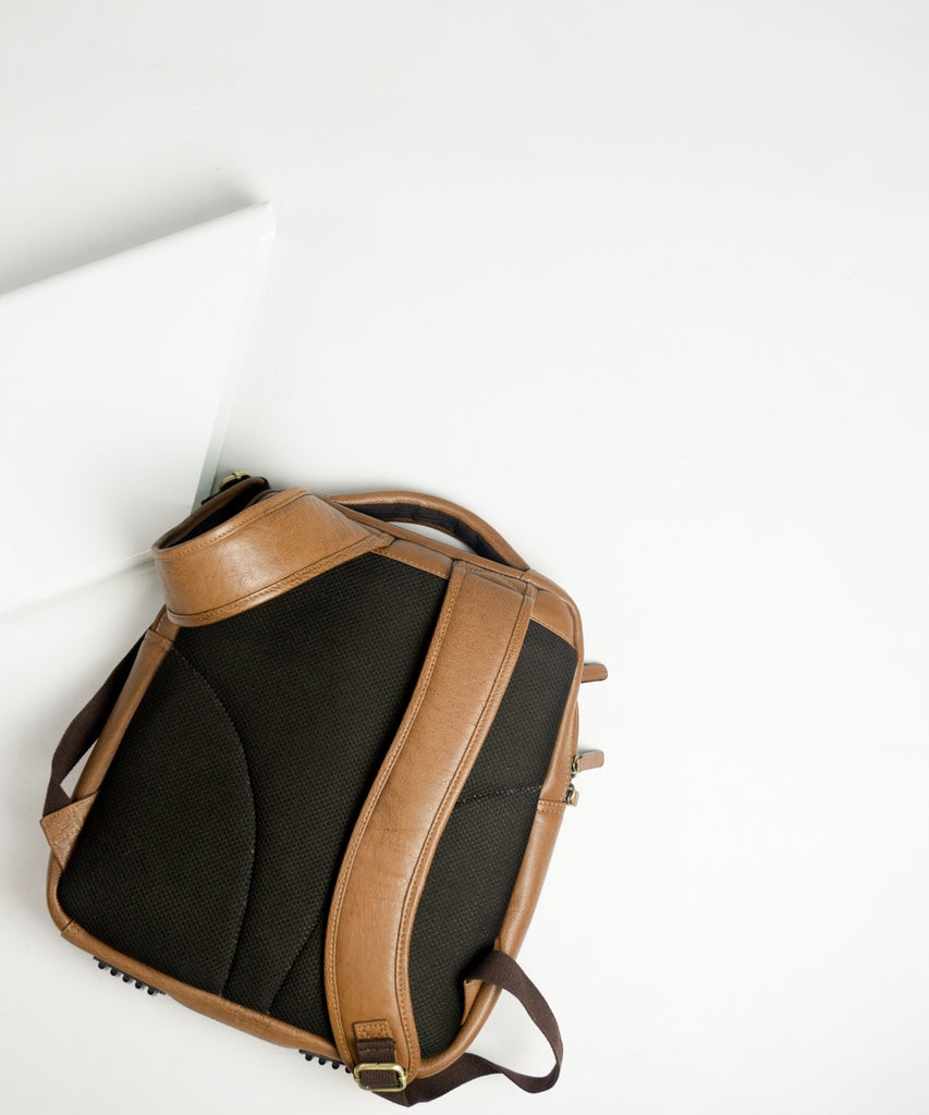 Mochila de vestir piel camel