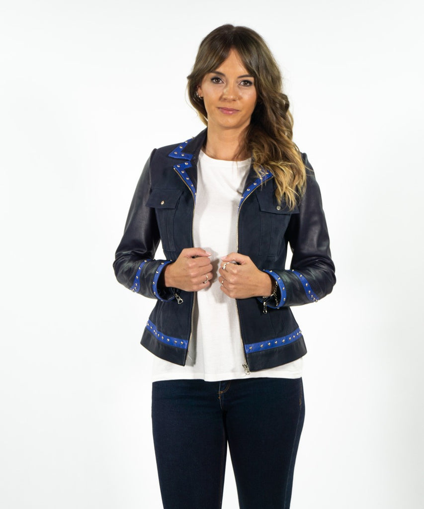 Chaqueta nobuck niquel tacks